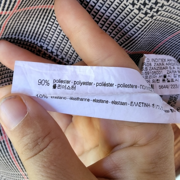 Zara Women's Long Sleeve Glenn Plaid Micro Houndstooth Knit Blouse Size Medium - Picture 12 of 12